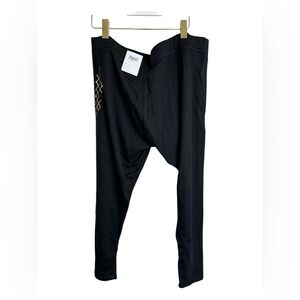 Everlast Athletic Leggings Women 2X Black Graphic Cotton Stretch Gym NWT